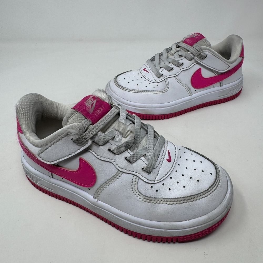 Nike Air Force 1 Low LV8 GS White Pink Kids Size 11C Sneakers Shoes FN0237-102